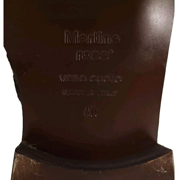 Martine Rose Python Chisel Toe Mules 40 M7 W10 Brown New - Picture 6 of 13